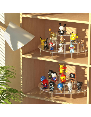 Soporte de exhibición acrílico 3 niveles para cupcakes y perfumes