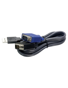 Cable KVM USB VGA 2-en-1 TRENDnet TK-CU06 1.83m Negro