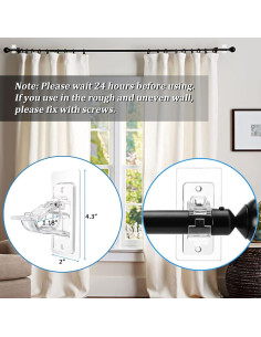 Soportes de Varilla de Cortina Autoadhesivos Kvoike 4 Piezas 2