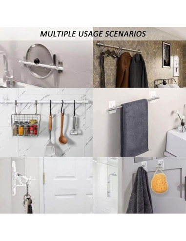 Soportes de Varilla de Cortina Autoadhesivos Kvoike 4 Piezas