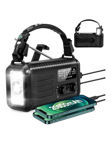 Radio de Emergencia LOOFHIEN Condor 20000mAh AM/FM NOAA Solar
