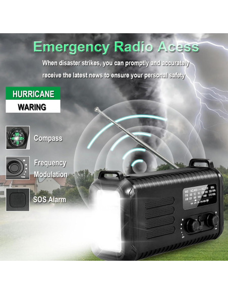 Radio de Emergencia LOOFHIEN Condor 20000mAh AM/FM NOAA Solar