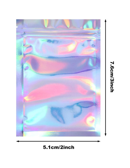 Bolsas de Aluminio Reutilizables Blulu 100 Piezas 5x7 cm Holográfico