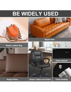 Parche de Reparación de Cuero Amiya 17.78x154.94 cm Negro 2