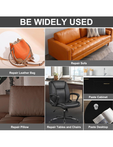 Parche de Reparación de Cuero Amiya 17.78x154.94 cm Negro