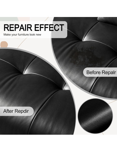 Parche de Reparación de Cuero Amiya 17.78x154.94 cm Negro