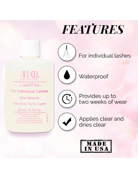 Adhesivo para Pestañas Ardell LashTite Claro 22 ml Impermeable
