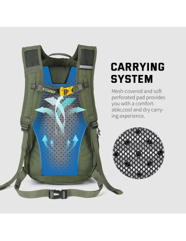 Mochila de Senderismo 20L SKYSPER Unisex Verde Militar