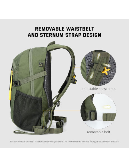 Mochila de Senderismo 20L SKYSPER Unisex Verde Militar