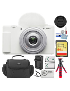 Cámara de Vlogging Sony ZV-1F Blanca + Kit 8 Piezas 64GB