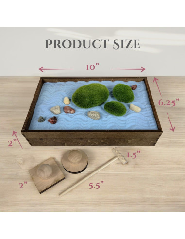 Jardín Zen Apilable Sunny Lark | Madera y Arena Azul 25.4x15.8cm