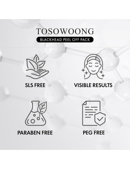 Mascarilla Peel Off TOSOWOONG Carbón 50g - Eliminación Puntos Negros