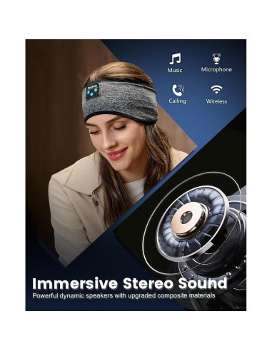 Auriculares para dormir Perytong Bluetooth Diadema Suave 10h