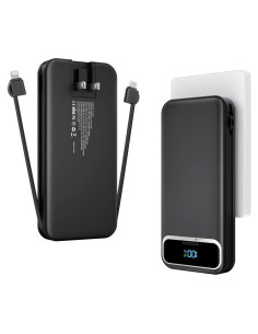 Cargador Portátil Aonidi 12000mAh con Enchufe AC y Cables