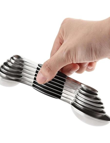 Juego de 8 Cucharas Medidoras Magnéticas Ununpentium Acero Inoxidable