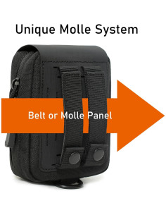 Bolsa EMT Molle Táctica Lemubeane Negra 11.94x5.08x16cm 2