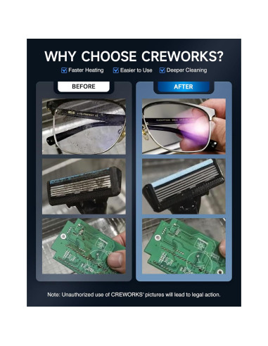 Limpia Ultrasónico Digital CREWORKS 2L con Calentador 150W