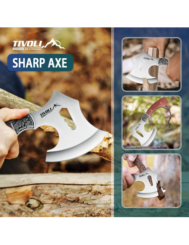 Hacha de Camping TIVOLI con Funda de Nylon, 22.86 cm