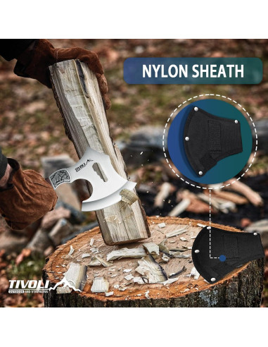 Hacha de Camping TIVOLI con Funda de Nylon, 22.86 cm
