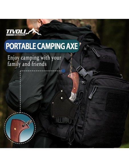 Hacha de Camping TIVOLI con Funda de Nylon, 22.86 cm Hacha de Camping TIVOLI con Funda de Nylon, 22.86 cm