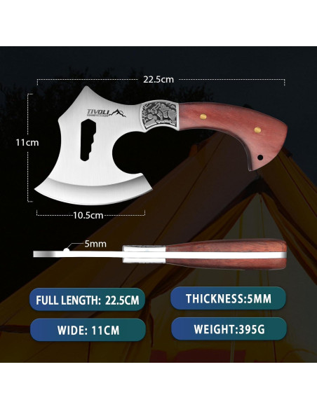 Hacha de Camping TIVOLI con Funda de Nylon, 22.86 cm Hacha de Camping TIVOLI con Funda de Nylon, 22.86 cm