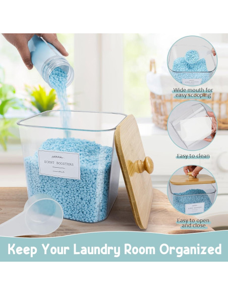 Juego de 4 Contenedores de Plástico Sicamin para Lavandería Juego de 4 Contenedores de Plástico Sicamin para Lavandería