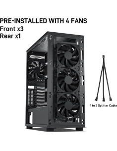 Caja de Computadora DARKROCK Classico MAX ATX con Ventiladores 2