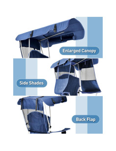 Silla de Playa Plegable Docusvect con Dosel y Portavasos - 150 KG 2