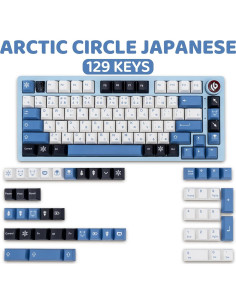 Juego de Teclas PBT 129 Teclas Azul Blanco GEKUCAP 2