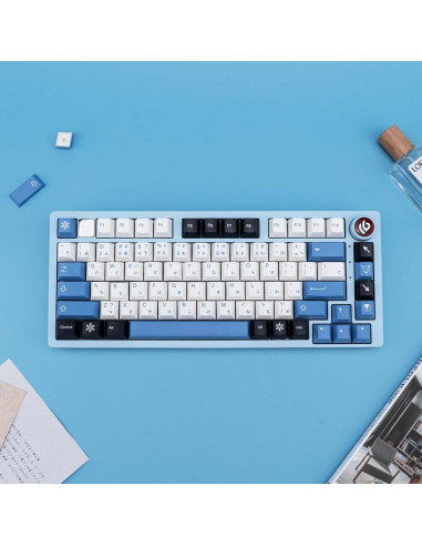 Juego de Teclas PBT 129 Teclas Azul Blanco GEKUCAP