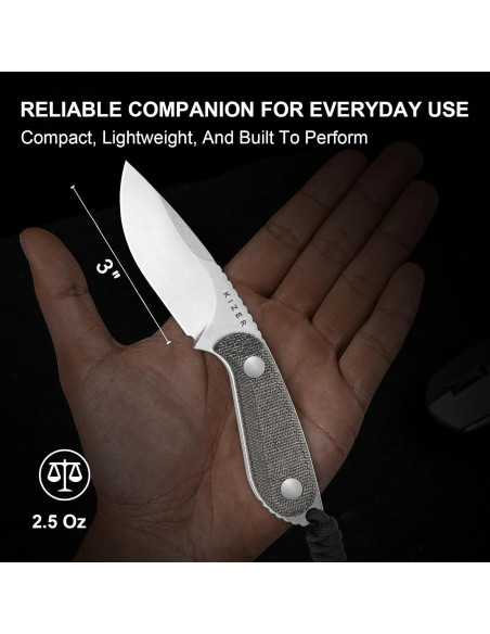 Cuchillo de Hoja Fija Kizer BUDDY 7.62 cm Acero 14C28N EDC Cuchillo de Hoja Fija Kizer BUDDY 7.62 cm Acero 14C28N EDC
