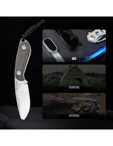 Cuchillo de Hoja Fija Kizer BUDDY 7.62 cm Acero 14C28N EDC Cuchillo de Hoja Fija Kizer BUDDY 7.62 cm Acero 14C28N EDC