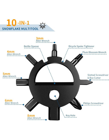 Multitool Copo de Nieve POXIMO 10 en 1 - Kit de Herramientas