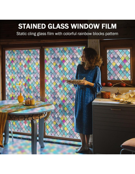 Película de Ventana Templada FEOMOS Lattice Arcoíris 30x200cm