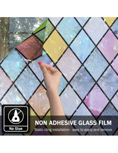 Película de Ventana Templada FEOMOS Lattice Arcoíris 30x200cm