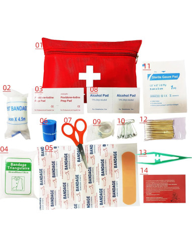 Kit de Primeros Auxilios QILUCKY 94 Piezas Compacto y Ligero