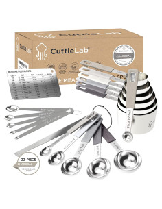 Juego de 22 Piezas de Tazas y Cucharas Medidoras CuttleLab