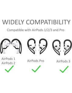 Ganchos Antideslizantes JNSA para AirPods 3/2/1/Pro - Negro 2