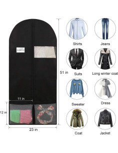 Bolsas de Ropa MASKEYON 129x58 cm con Cremallera - 2 Piezas 2