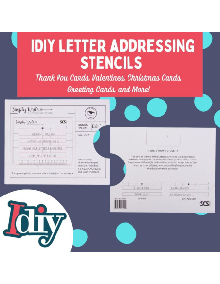 Plantilla Esténcil SCS Direct para Dirección de Sobres 12.7x10.2cm