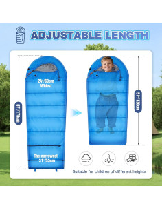 Saco de dormir ultraligero REDCAMP para niños 170x65cm 2