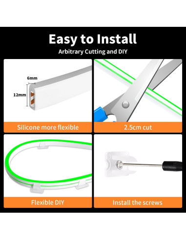 Tira LED Neón OUEVA 5m Verde Impermeable con Adaptador