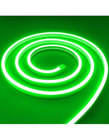 Tira LED Neón OUEVA 5m Verde Impermeable con Adaptador