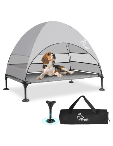 Cama Elevada para Perros Furggis con Dosel Impermeable 100x60cm