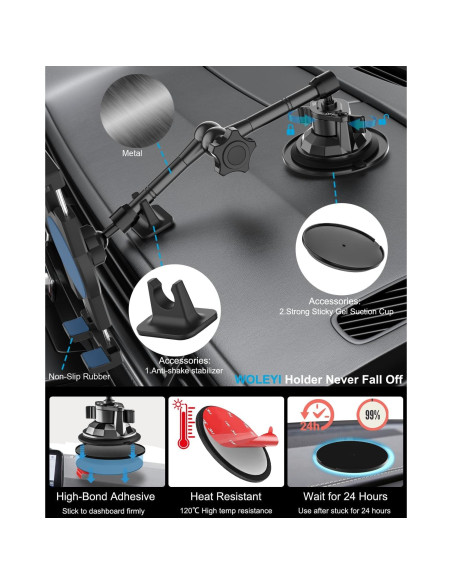 Soporte de Tableta Woleyi Alta Resistencia para Vehículo 4.7-13"