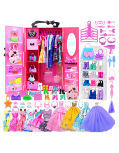 Armario de Muñecas K.T. Fancy 108 Pcs 29.2 cm con Accesorios