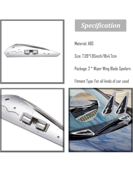 Alerones de Limpiaparabrisas AuMoHall para Coche - Negro