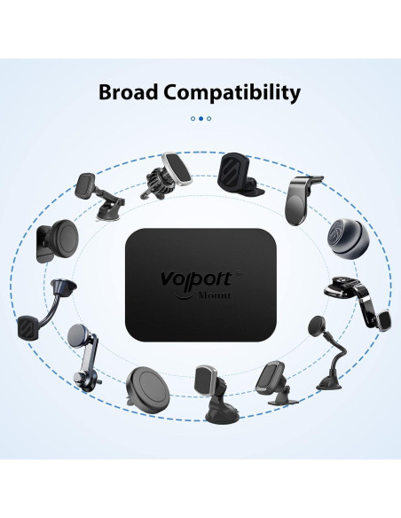 Placas Metálicas Adhesivas VOLPORT para Soporte de Teléfono