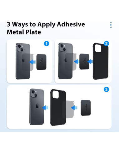 Placas Metálicas Adhesivas VOLPORT para Soporte de Teléfono