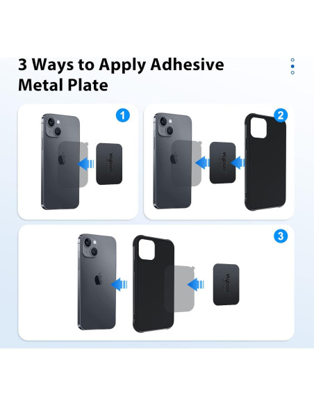 Placas Metálicas Adhesivas VOLPORT para Soporte de Teléfono